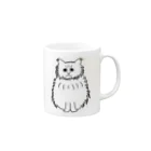 ガハクのおみせのもじゃもじゃにゃんこ Mug :right side of the handle