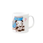 無人駅前専門店のこんがらがったくつとぱんだ Mug :right side of the handle