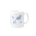 どうぶつYAのaquariumブルー Mug :right side of the handle