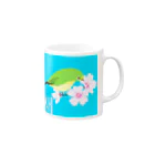 LalaHangeulの桜とメジロさん　ハングルデザイン Mug :right side of the handle