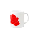 ミラくまの赤いバラのイラスト マグカップの取っ手の右面