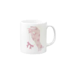 hyu-ge（イラスト）のグローブ　pink Mug :right side of the handle