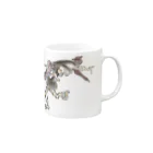 和もの雑貨 玉兎の百鬼夜行絵巻 払子の付喪神【絵巻物・妖怪・かわいい】 Mug :right side of the handle