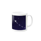 Teatime ティータイムのjet stream GALAXY 夜の飛行機星空 Mug :right side of the handle