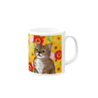 理絵のねこ 花×華  Mug :right side of the handle