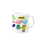 KAWAGOE GRAPHICSのサッカーワッペン Mug :right side of the handle