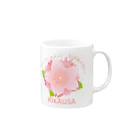 にかもとりか🐰喋ったり弾き語ったり縫ったりの日々の八重桜カップ　RIKAUSA Mug :right side of the handle