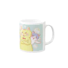 トラとハチワレの腕組みするねこ Mug :right side of the handle