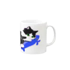 きねぶち温泉のねこのきょうちゃん（くじらを添えて） Mug :right side of the handle