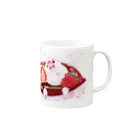 楓工房 ＊suzuri店＊の苺大福文鳥 Mug :right side of the handle