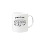 ブルーカメラのシンプルTシャツ屋のワーゲンバスでどこに行こう？ Mug :right side of the handle