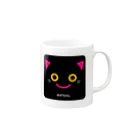 にこねこ【保護猫の保育園】のポポちゃんマグ黒ver Mug :right side of the handle