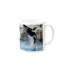 suisou_aquaの名古屋港水族館 シャチのリンのジャンプ！ Mug :right side of the handle