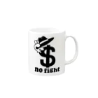 FELLOWS CO.,ltd. Mighty WorkersのNO FIGHT Mug :right side of the handle