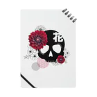 yuki-tsubakiのBetty skull 花 Notebook