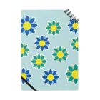 N's Creationの花柄グッズ 青&緑 Notebook