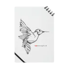 t-shirts-cafeのフォントイラストレーション『hummingbird（ハミングバード・ハチドリ）』 Notebook