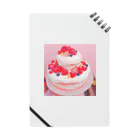 かわいい図鑑パティスリーのベリーのピンクネイキッドケーキ Notebook