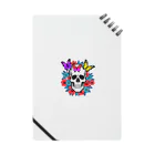 浪漫千代（ロマチョんの店）のA skull in a flower garden Notebook