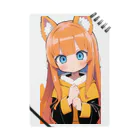 ケモ耳美少女キツネちゃん（AIart）のキュートなオレンジ髪のキツネの女子 Notebook