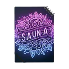 N SAUNA LOGOのネオン風花柄サウナロゴ10　花柄ver.3 ノート