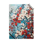 pondLeisurelyのブドウの木と花に彩られた美しいアクリル絵画 Notebook
