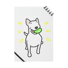 Cute mascot dogsのBull terrier with a ball Notebook