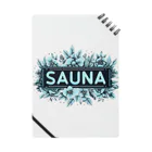 N SAUNA LOGOのネオン風花柄サウナロゴ13　花柄ver.6 ノート