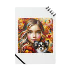 DeenaDeeのAutumn Whispers: Girl & Chihuahua Notebook