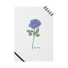 水色プリントの夢叶う青い薔薇 Notebook