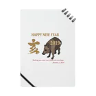 ジルトチッチのデザインボックスの亥年の猪のイラスト年賀状 ノート