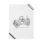 ファンシーTシャツ屋のJeep イラスト ライン画 ノート