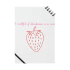 納豆ごはんのA mouthful of strawberries is so sweet! Notebook