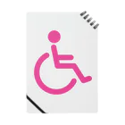 お絵かき屋さんの車椅子マーク（ピンク） ノート