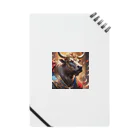Fujimishokaiの牛の絵　力強く王者のような風格を醸し出しています。 Notebook