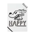 nidan-illustrationのhappy dog (black ink) ノート