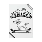 nidan-illustrationのhappy dog -ENJOY- (black ink) Notebook