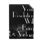 Mr.Rightのレトロなモノクロファッション「Your Resolution Will Bring Us Victory」 ノート