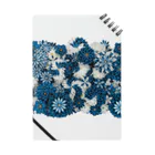 Japanese Fabric Flower coconの花群生紋様　縹×月白 ノート