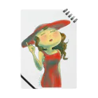 memo  (めも)の赤い女優ハット Notebook