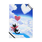 lattelatteの黒猫とハートの雲 Notebook
