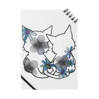 CLOVER-SHOKOのネコ＊なかよし♪　花モノクロ Notebook