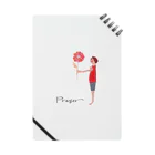 ピアニスト上長根明子のグッズ屋さんの「Prayer」花と少年 Notebook