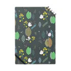 シマエナカフェの森と菜の花とシマエナガ（黒） Notebook