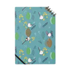 シマエナカフェの森と菜の花とシマエナガ（青） Notebook