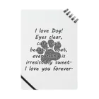 onehappinessのI LOVE DOG 肉球 Notebook