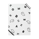 YOO GRAPHIC ARTSのおばけ（名前はまだない） パターン ブラック Notebook