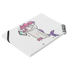 サトウノリコ*の浴室でタブレットを使う人魚【ピンク】 Notebook :placed flat