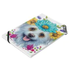 znbmsrrの花柄のポメラニアン犬と子犬。 女の子と男の子への美しい贈り物。 Notebook :placed flat