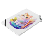 dolphineの上目遣いで見上げるrainbow cute cat Notebook :placed flat